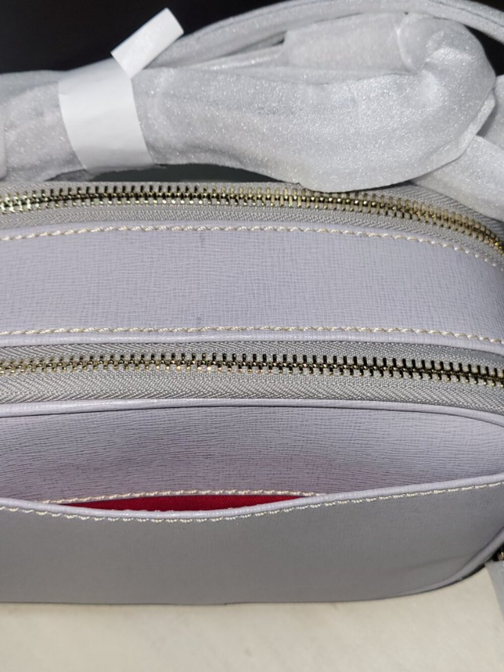 Dooney & Bourke Sawyer Crossbody -Gray Saffiano Leather Crossbody   [Item #HL15] - Picture 5 of 16